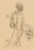 Gregoire Boonzaier, Sjiniese Bronsbeeld (Chinese Bronze), 1975, charcoal on paper