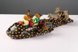 Aeroplane candelabra with animals by Bonakele (Bonnie) Ntshalintshali, earthenware clay, underglaze paints and glaze, sold Nov 2025