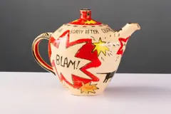 Fée Halsted, No Sorry after Death, 1986, painted and glazed ceramic