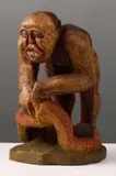 Owen and Goldwin Ndou, Man and Python, pigmented and carved wood