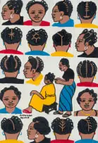 Ahongan Komla, Barber Poster I, acrylic on wood