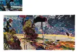 Andrew Verster, Tapestry of Tall Trees in Blue Landscape; Cartoon for Tall Trees in Blue Landscape, two, (1) hand-woven mohair tapestry; (2) collage and pastel on paper
