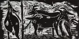 Eunice Wadu, He Goat, 2020, woodcut on paper