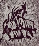 Theresa Musoke, Antelope, woodcut on paper