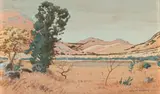 Erich Mayer, Veld Landscape with Trees and Mountains