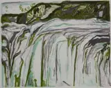 Theresa Musoke, Murchison Falls, colour lithograph on paper