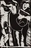 Eunice Wadu, Camel, woodcut on paper
