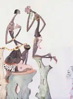 Phaswane David Mogano, Ancestor's Snake, 1997, watercolour on paper