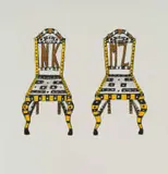 Thami Jali, Homage to Nukain, 2004, three colour lithograph with chine collé on paper