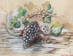 Christo Coetzee, Still Life with Fruit, mixed media with gouache on paper