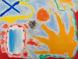 Kevin Atkinson, Abstract in Orange and Blue