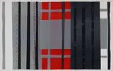 Gail Altschuler, Geometric Composition in Grey and Red, 1987, colour screenprint on paper