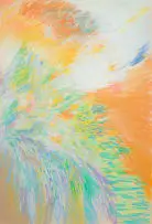 Kevin Atkinson, Abstract in Orange, 1983, pastel on paper