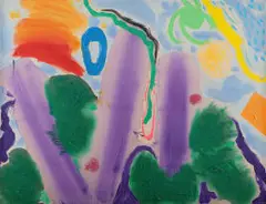 Kevin Atkinson, Abstract in Purple and Green, acrylic on canvas