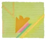Abstract Composition in Orange, Pink and Green by Lynda Ballen, paper pulp and pigment, in a Perspex box, offered Oct 2025