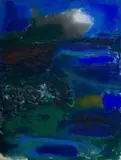 Kevin Atkinson, Abstract Composition in Blue and Green, oil on canvas