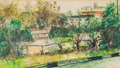 Thomas Rulani Nkuna, Fordsburg from High Street, 1992, pastel on paper