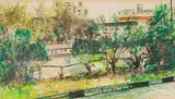 Thomas Rulani Nkuna, Fordsburg from High Street, 1992, pastel on paper