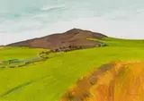 Nico Verboom, The Swartberg near Piketberg, 1985, acrylic on canvas paper