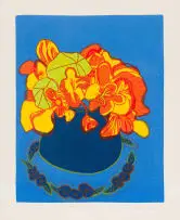 Bronwen Findlay, Nasturtiums, 1994, colour screenprint on paper