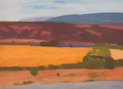 Nico Verboom, Karoo Landscape, oil on board