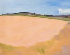 Nico Verboom, Landscape with Hills and Trees in the Distance, 1987, oil on board