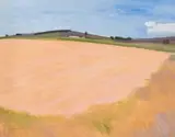 Nico Verboom, Landscape with Hills and Trees in the Distance, 1987, oil on board