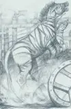 Solomon Siko, Zebra Pulling a Cart, 1992, pencil on paper