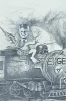 Solomon Siko, Portrait of a Man on an Engen Train, 1992, pencil on paper