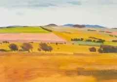 Nico Verboom, Extensive Farm Landscape, 1985, acrylic on canvas paper