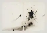 Louis van Heerden, Black and White Abstract, diptych, charcoal on paper