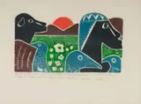 Ranko Pudi, Makhanda Has Now Begun to Warn His People about Some of the Behavior of the European Settlers, colour woodcut on tissue paper