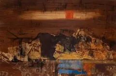 Peter Webber, Abstract Mountainous Landscape, acrylic on card