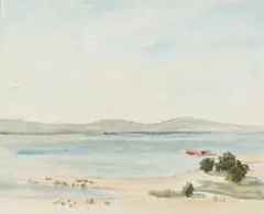 Clément Sénèque, Durban Bay, 1918, watercolour on paper