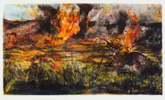 Kim Berman, Element of Truth Highveld Fire I, 1999, colour lithograph on paper