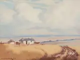 Willem Hermanus Coetzer, Rural Landscape with Huts