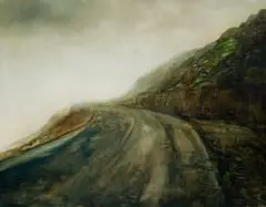 Hermann Niebuhr, Mountain Roadway, oil on canvas