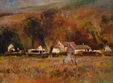 Errol Boyley, Landscape with Houses, oil on board