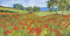 Ann Nosworthy, Landscape with Poppies, 2004, oil on canvas