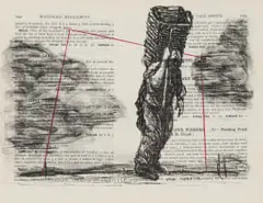 William Kentridge, Mrs Beaton's Household Management (La Cosecha), 2000, lithograph and chine collé on paper