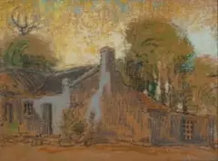 Pieter Wenning, Cottage, pastel on wood panel
