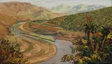 Nils Andersen, Umdlatuzi River, oil on wood panel