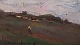 Adriaan Boshoff, Figure in a Landscape, oil on canvas laid down on board