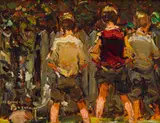 Adriaan Boshoff, Boys will be Boys, oil on canvas laid down on board