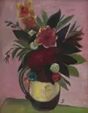 Pranas Domšaitis, Flowers in a Jug, oil on board