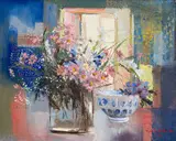 Mari Vermeulen-Breedt, Still Life with Flowers, 1992, oil on canvas