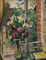 Still Life with Flowers and a Book by Maud Sumner, 1943, oil on canvas, offered Feb 2026