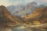 Gabriel de Jongh, Mountain Landscape with River, oil on canvas
