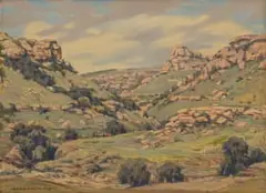 Erich Mayer, A Rocky Landscape, 1942, oil on board