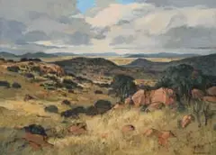 Eben van der Merwe, Free State Landscape, 1999, oil on board